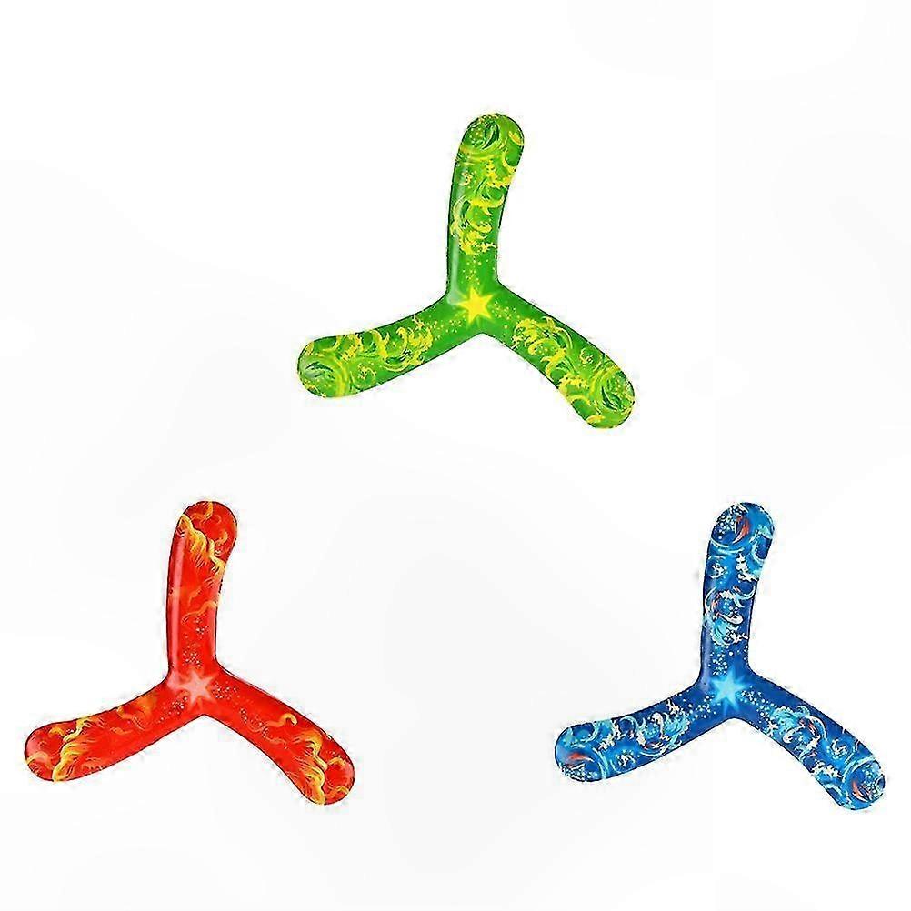 3-Pack Boomerang Darts with 3 Leaves for Kids Outdoor Flying Toy Random Color Selection