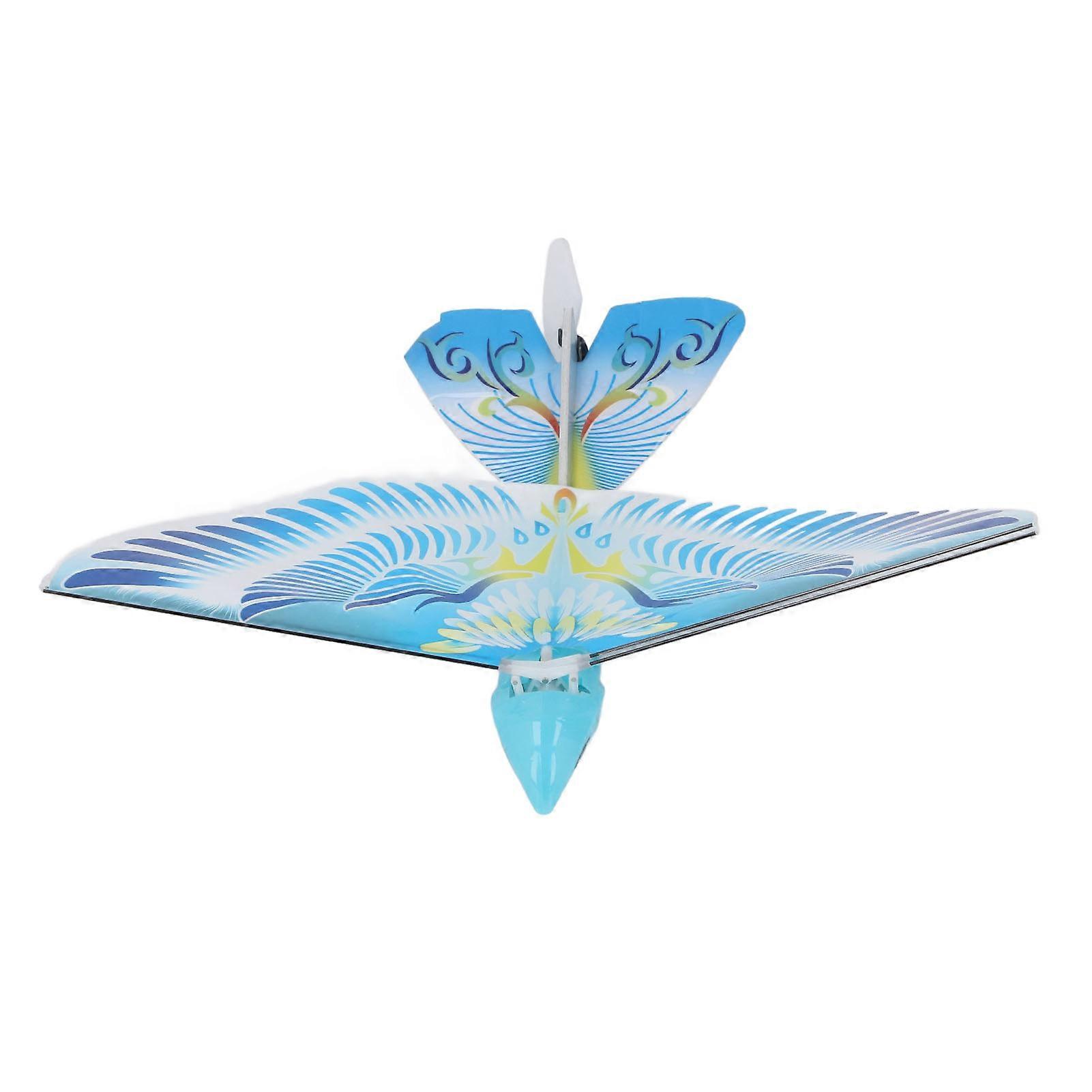 Flying RC Bird Toy 2.4GHz USB Charging LED Bionic Flapping Wings Bird for Indoor Outdor Blue 