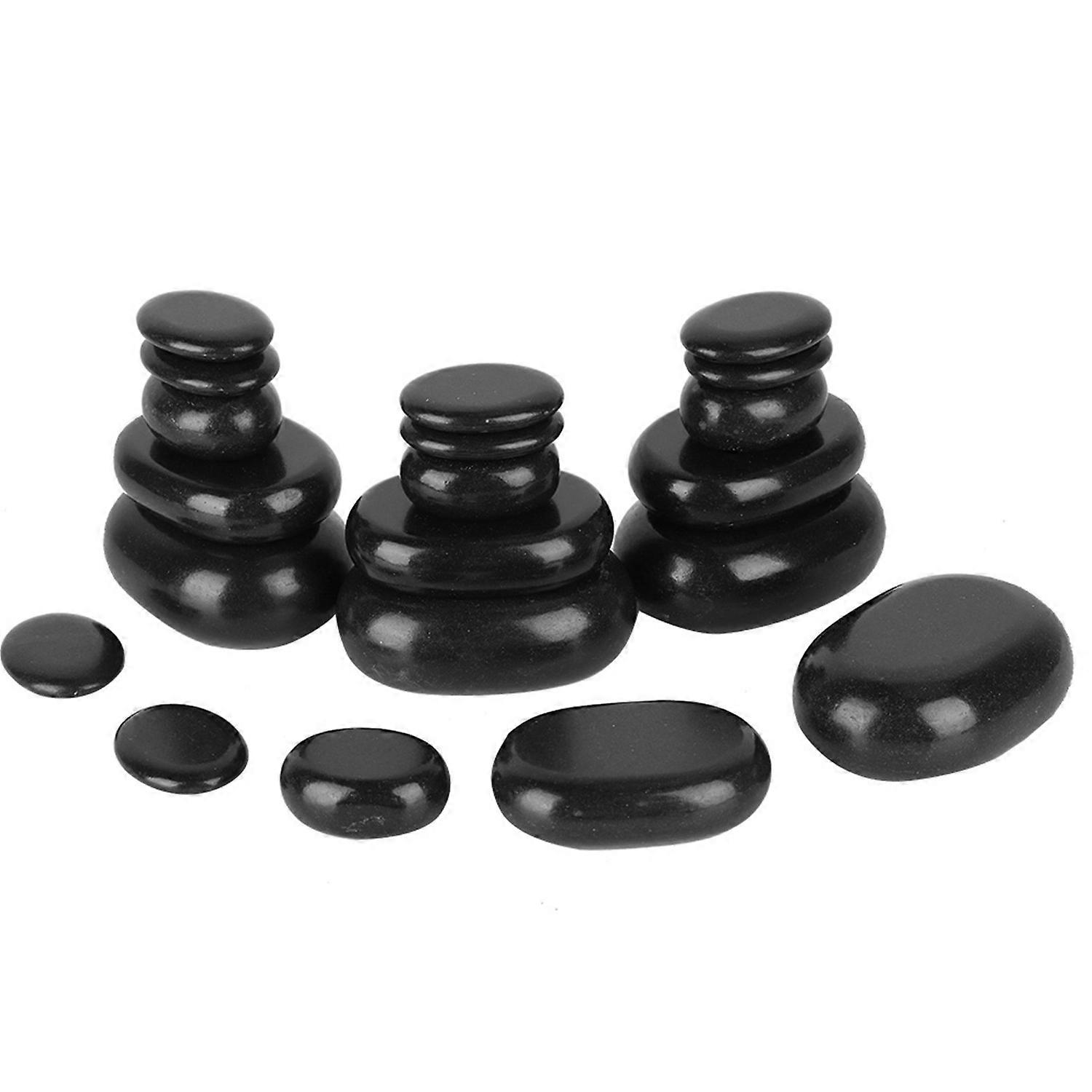20Pcs/Set Hot Spa Black Basalt Oval Shape Stone Essential Oil Stone