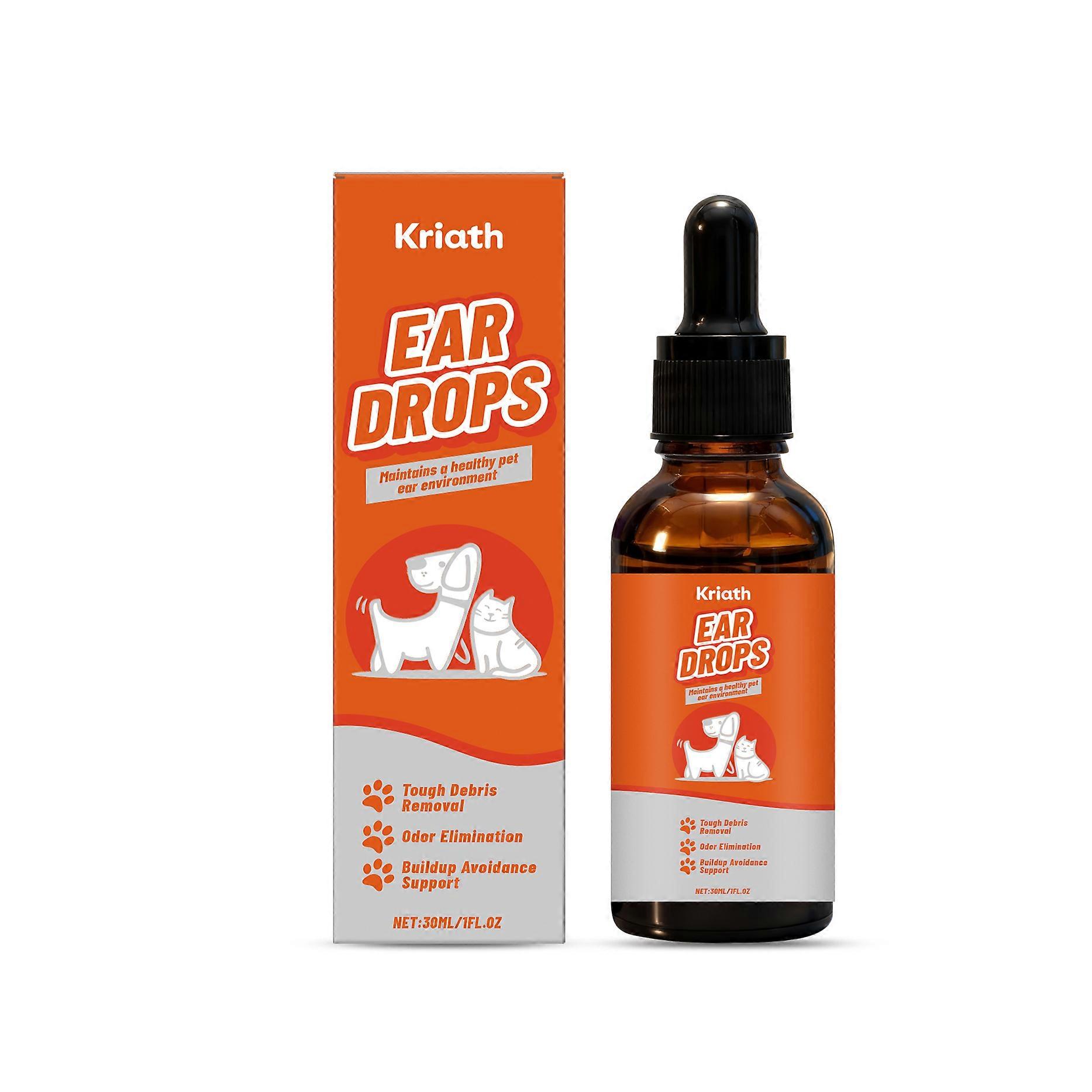 Kriath Pet Ear Care Solution Mild Formula Cleaning Meatus Acusticus Maintain Refreshing Ear Daily Care Solution