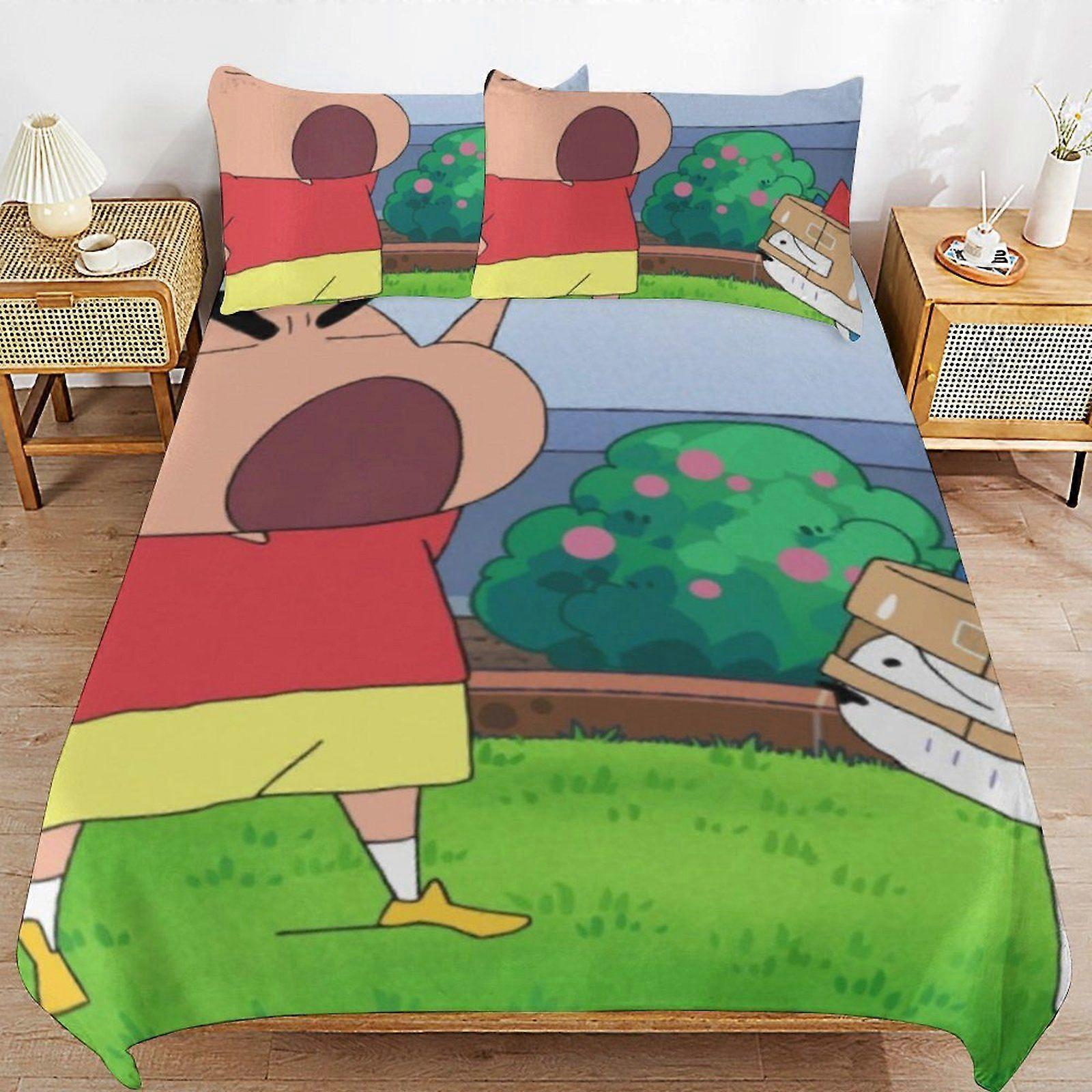 T310 Creyon Shin-chan Protective Fabric Quality Sleep Fit Practical Zip Closure Duvet Cover Sets Sleep Set V310
