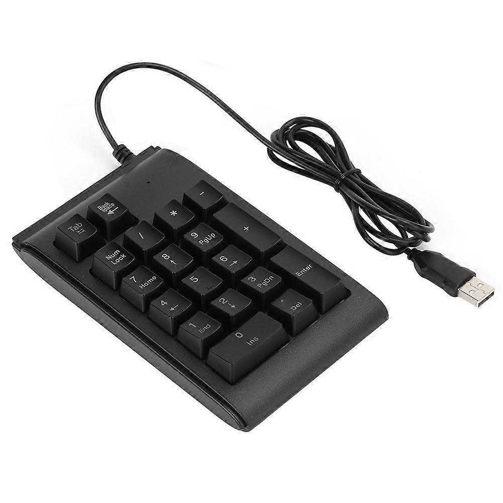Backlit Keypad USB Wired Numeric 19&#8209;Key Keyboard Mechanical Feel Tricolor Breathing Black(Blac