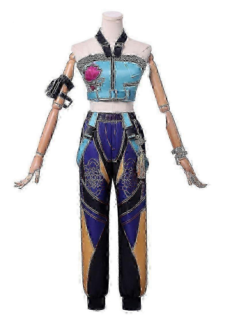 Kpop デーモンハンターズゾーイコスプレコスチュームセットハロウィーンパーティーファンシードレス女性用_d