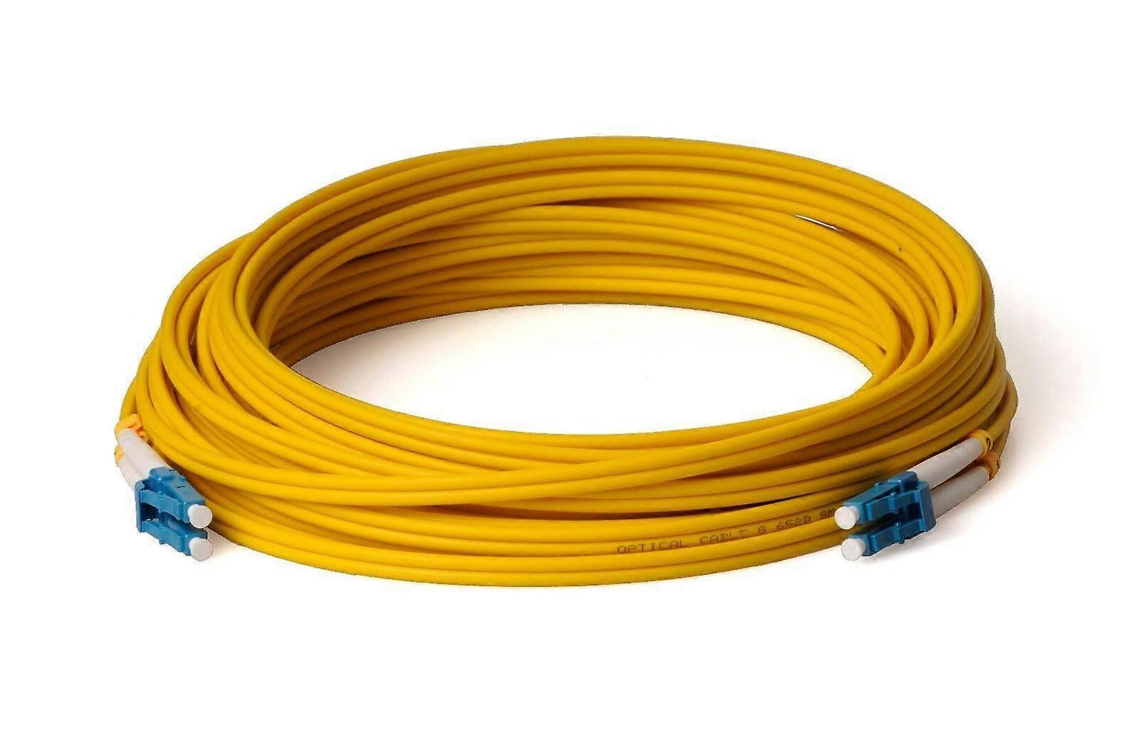 Fibre Optic Cable 100 m OS2 Yellow LC/UPC To LC/UPC Duplex Patch Cable Single Mode 9/125 Indoor Cable