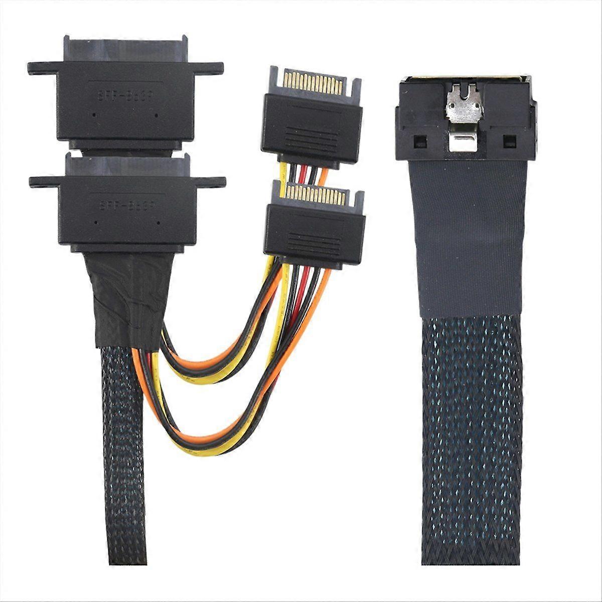 PCI-E Slimline SAS Inclusive Scoop-Proof Anti-Misplug SFF-8654 8i 74P to SFF-8639 U.2 + 15P with Ri