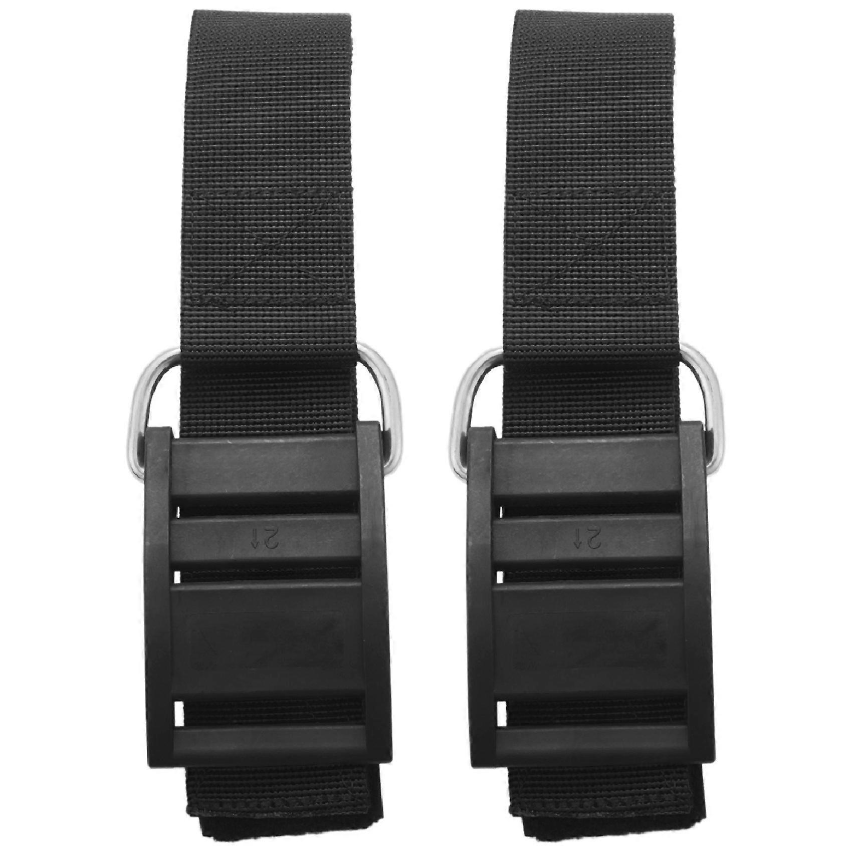 Lot de 2 sangles de lestage pour bouteille de plongée avec boucle, noires