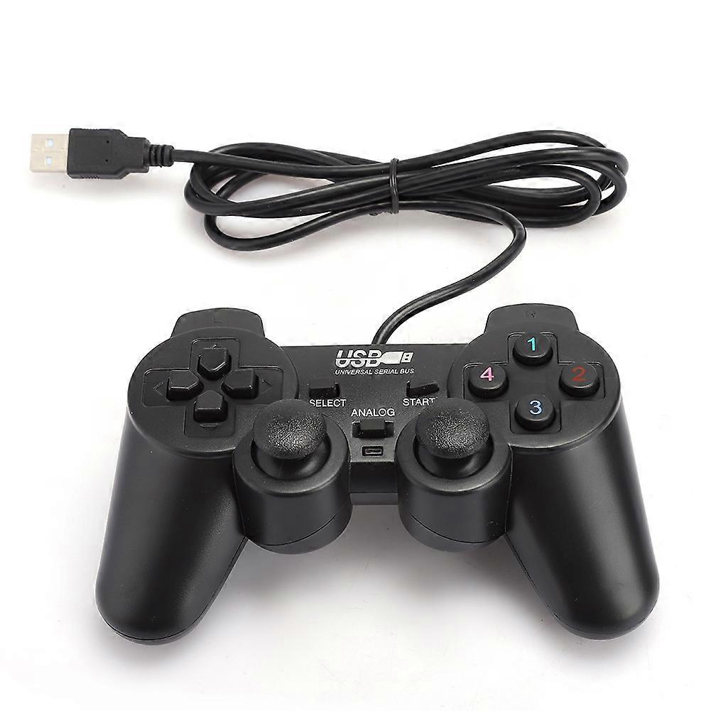 Handheld USB Wired Game Console Gaming Controller Gamepad Black for PC ComputerBlack