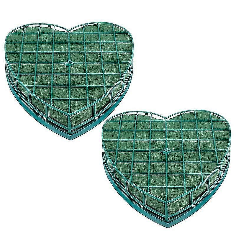 حامل زهور على شكل قلب من الفوم الزهري مكون من قطعتين مع فوم زهري لقطعة مركزية لحفلات الزفاف وطاولة السيارة