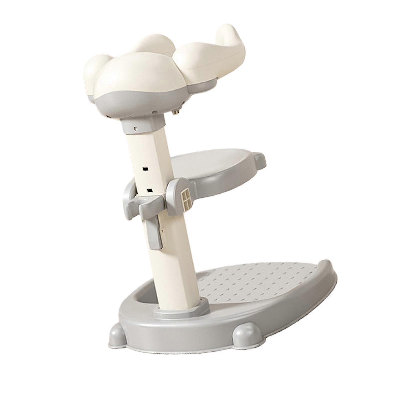 Infant Bath Support Stand Secure Standing Shower Rack Easy Cleaning Lightweight Structure For Toddler Bath Time  gray with stool