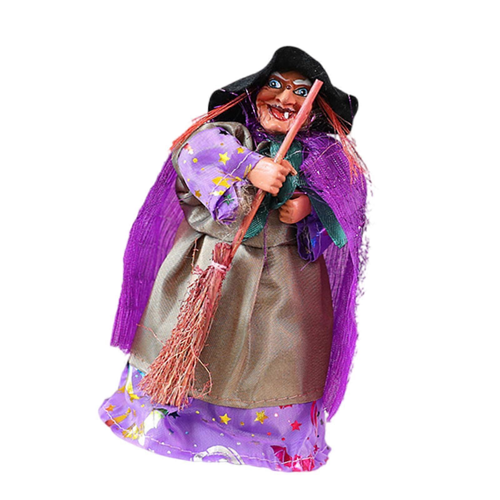 Retro Witch Ornament Easy DIY Assembly No Tools Needed Halloween Party Decors For Home Bar Themed Event  Purple