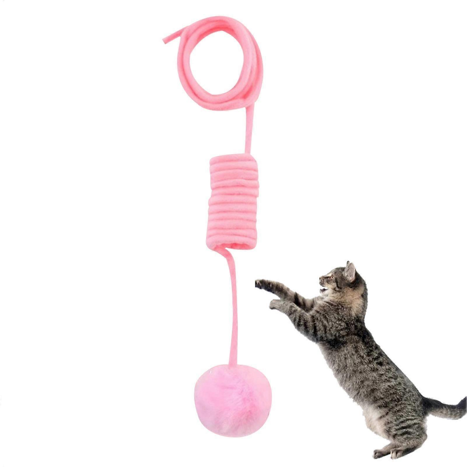 Interactive Cat Toy with Retractable Cord and Rolling Ball for Door Frame Play and Exercise
