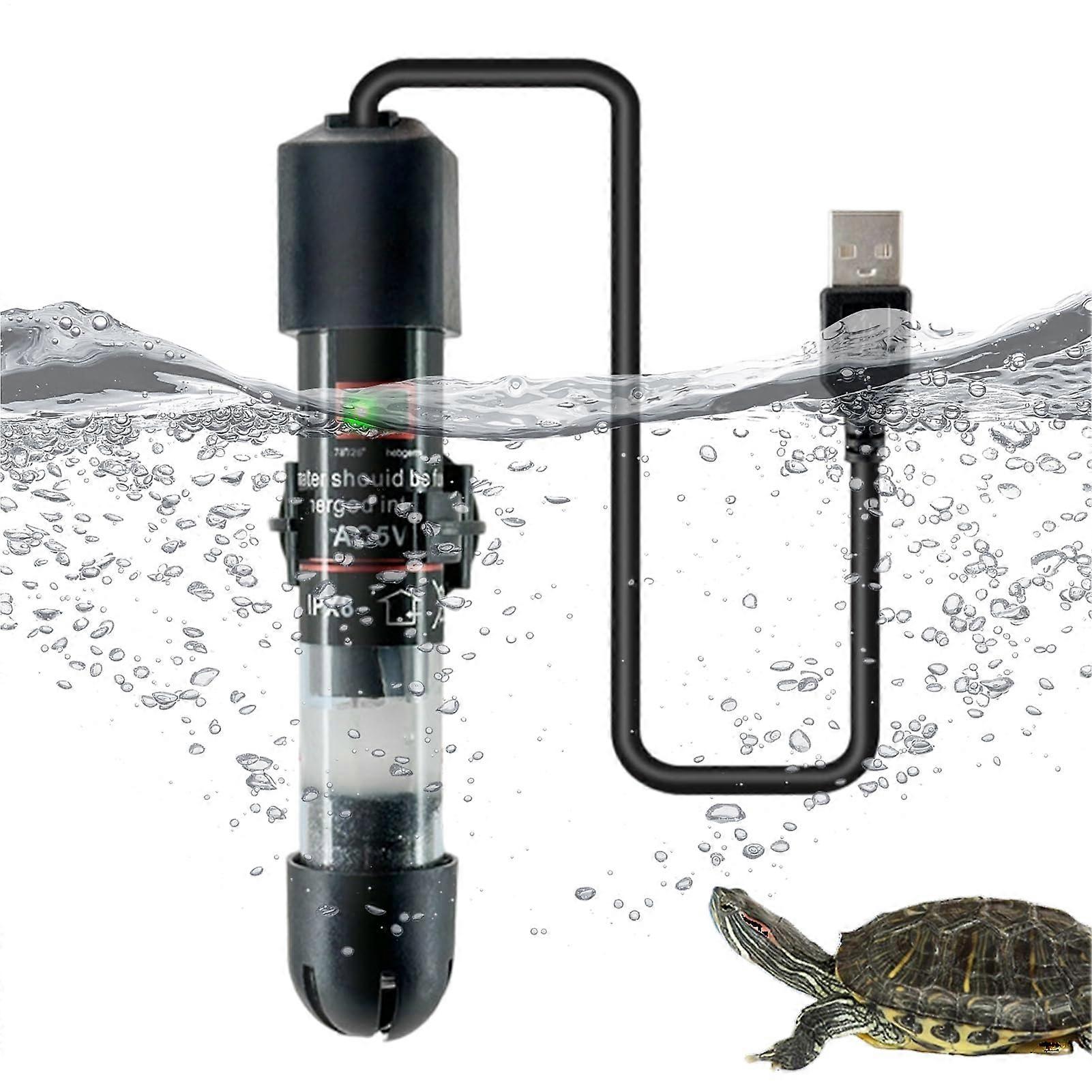 Fish Tank Heater 10W Waterproof Submersible USB for Betta Turtle Hermit Crab Home Dorm