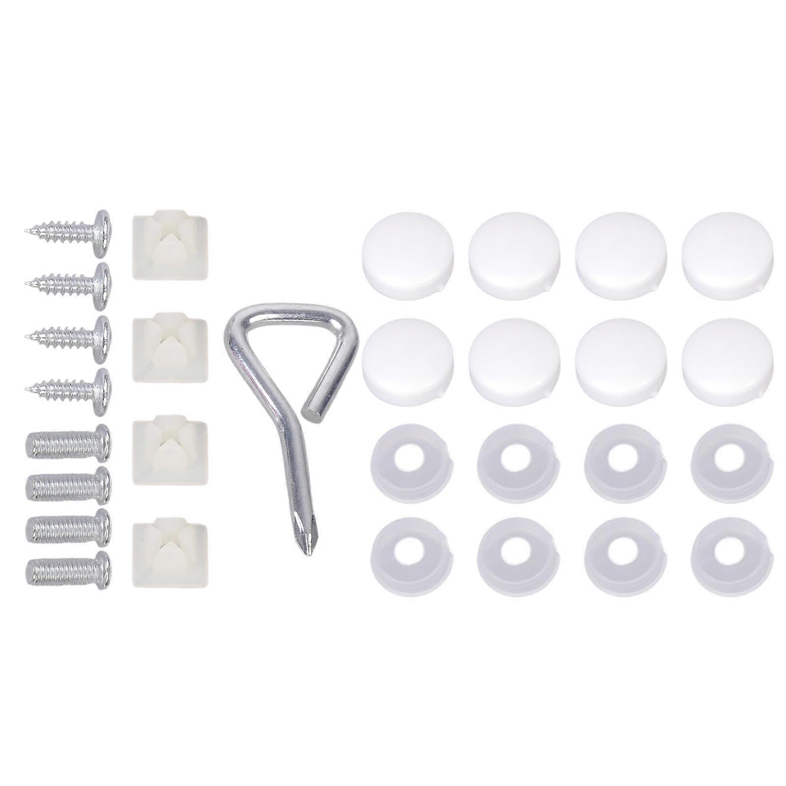 Κάτοχος πλαισίου πινακίδας αριθμού Βίδες τοποθέτησης Η καθολική πλάκα αυτοκινήτου τοποθετεί βίδες συγκράτησης πινακίδων κυκλοφορίας υλικού με καπάκια Λευκό