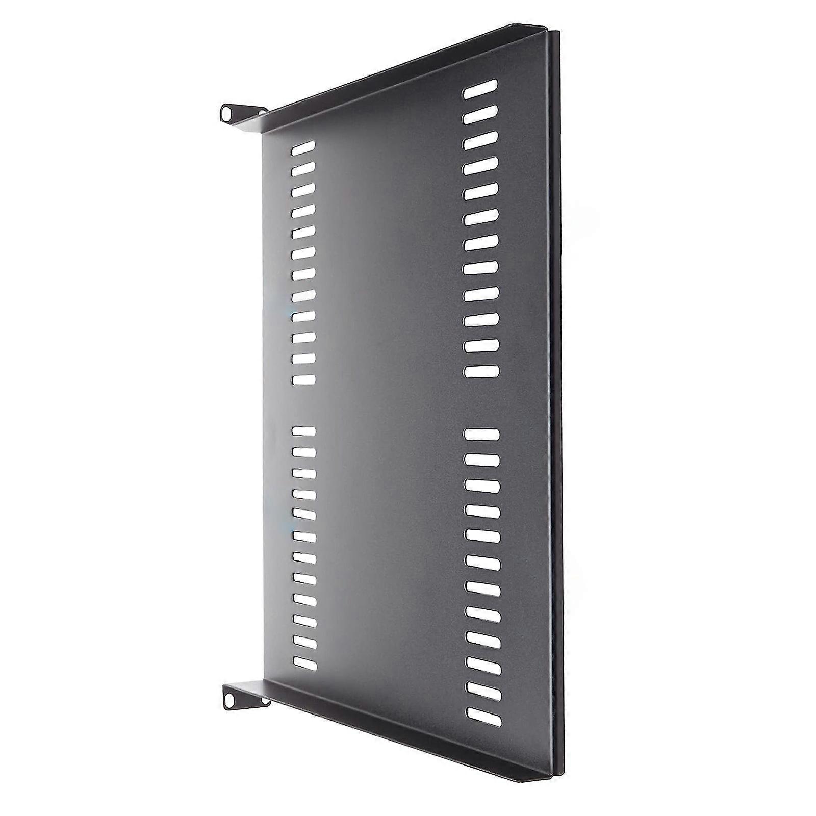 1U Server Rack Shelf Vented Cantilever Tray 10" Deep, Black for 19" Equipments Rack & Cabinet Multicolor
