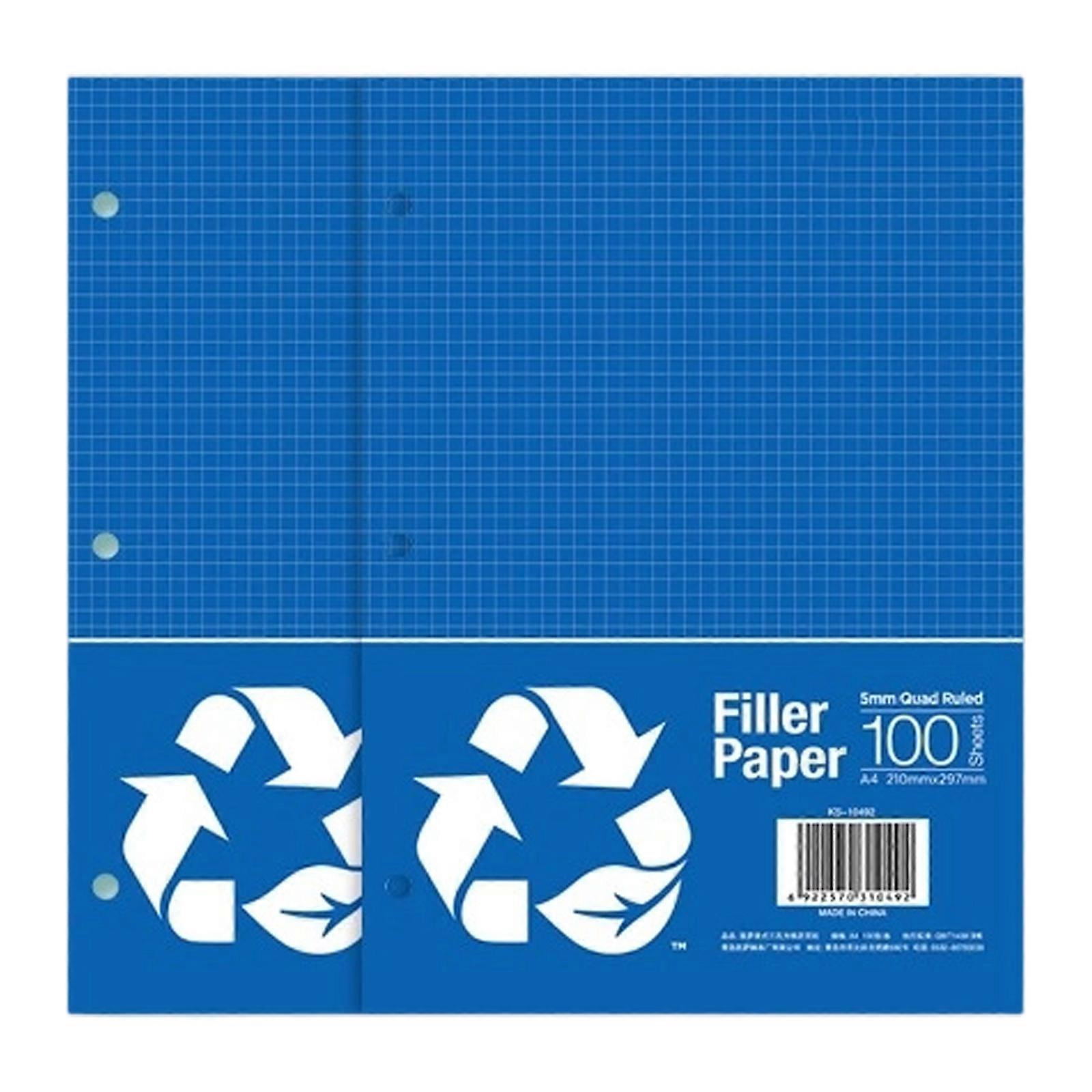 70gsm Thick Refill Paper 3 Hole Punched Standard Size Lined OR Gridded for Notebook Journal Planner 100 Sheets Per Pack Multicolor