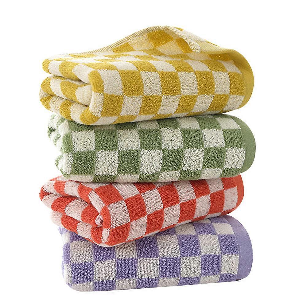 Bath towel, face towel, soft, checkerboard pattern, 33 x 73 cm, 4 colors