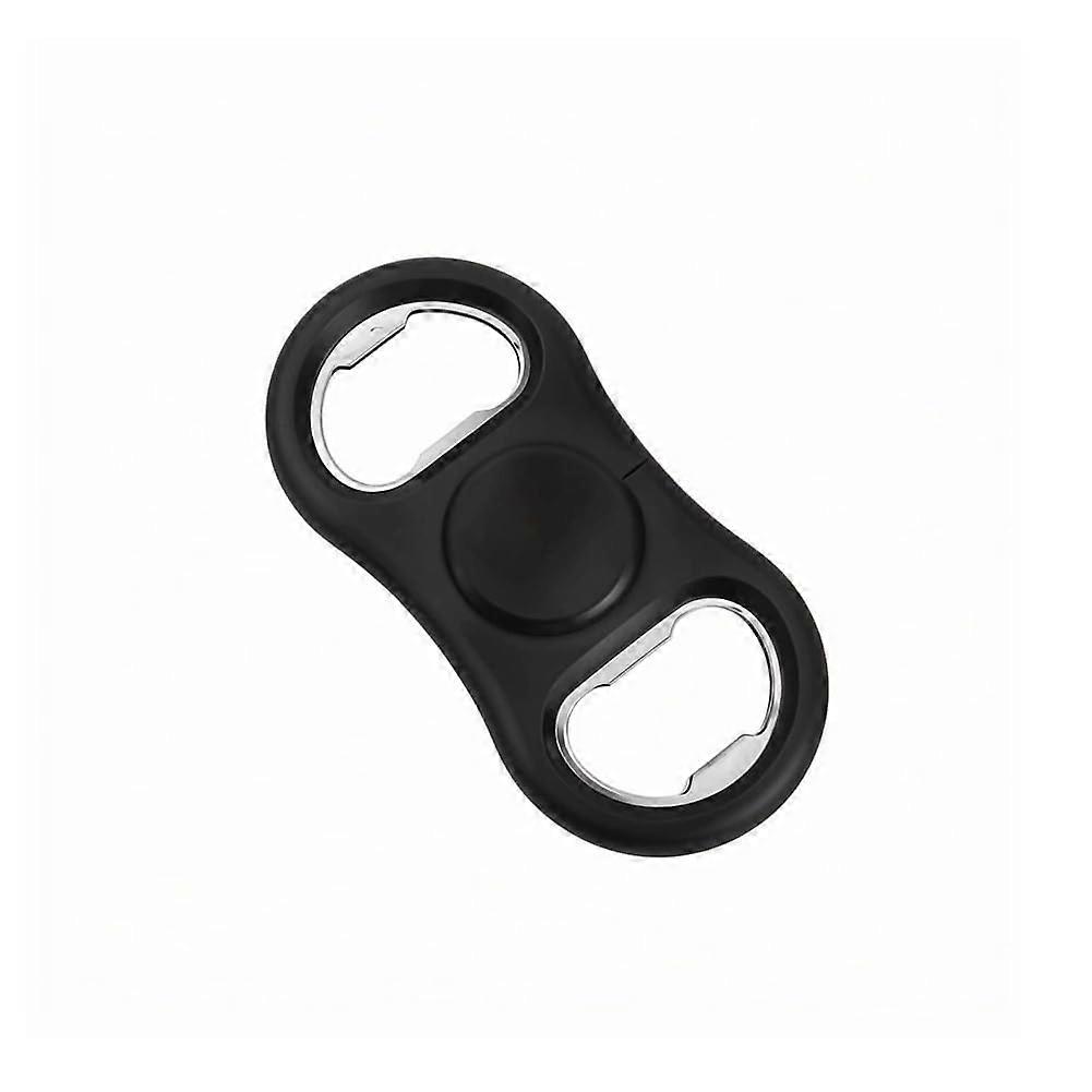 Stainless Steel Double Head Bottle Opener with Rotating PP Cover for Beer & Soda in Home Bars