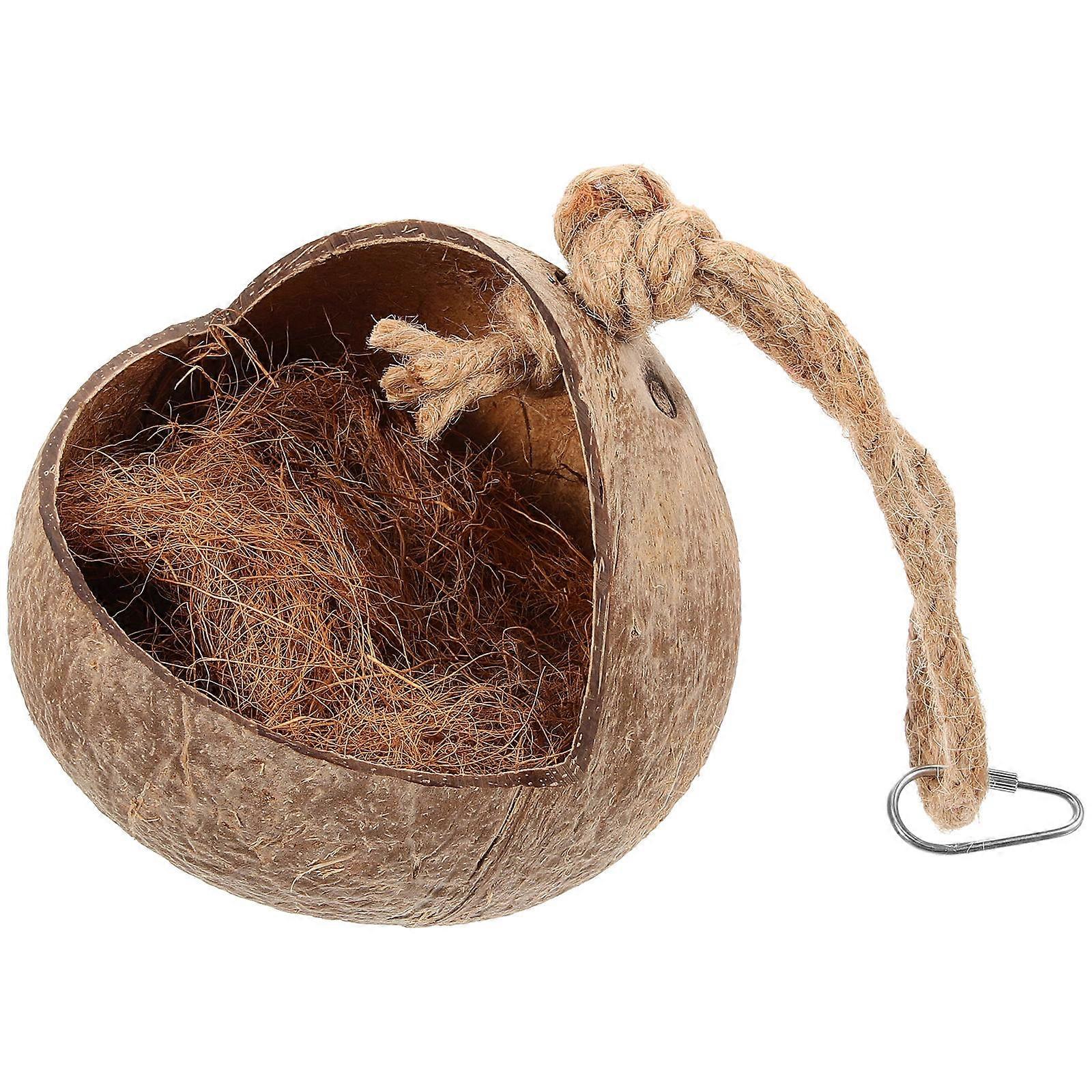 Coconuts Bird Nest Hanging Bird House for Parrot Durable Swing