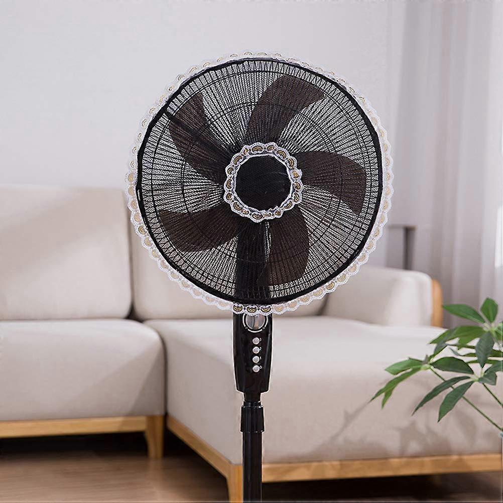Electric Fan Mesh Cover with Elastic Safety Guard for Home Office Use, Black