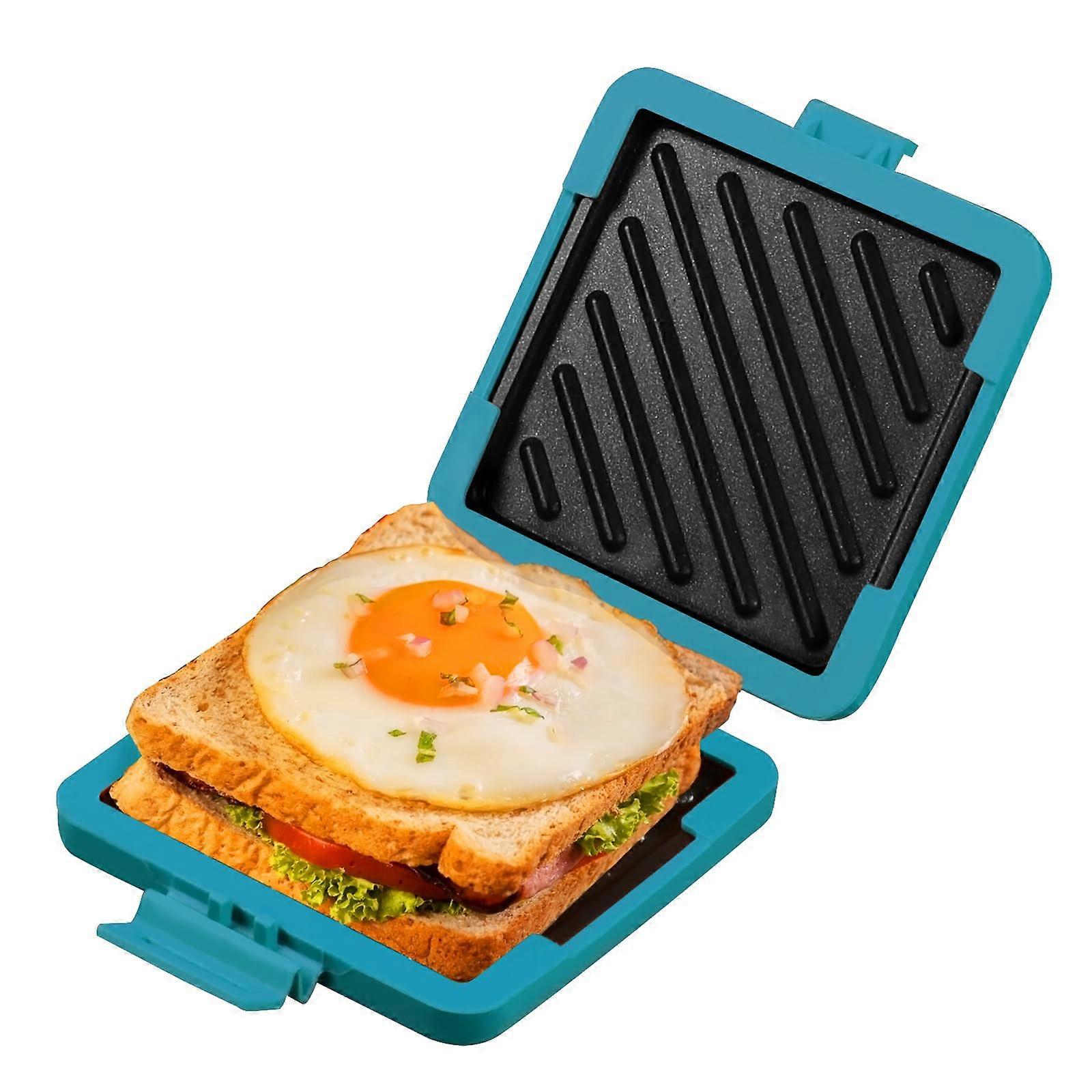 Microwave Sandwich Maker for Quick Toasties and Paninis, Dishwasher Safe, Blue