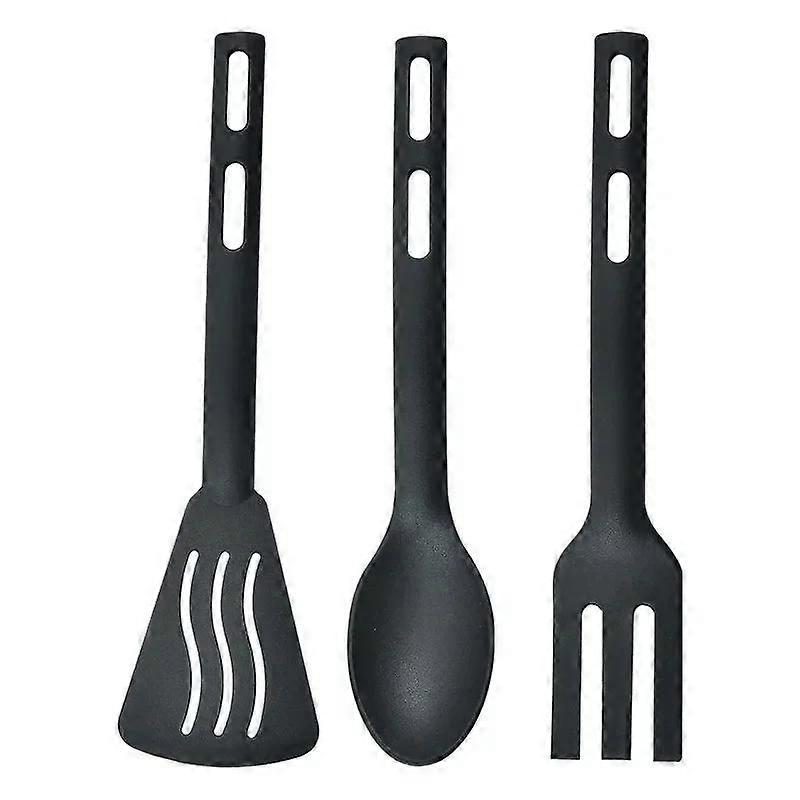 3PCS Mini Nylon Kitchen Utensils Set Kitchen Cooking Tools  Slotted Turner Solid Spoon Fork Children Spade Fork Spoon Dinnerware