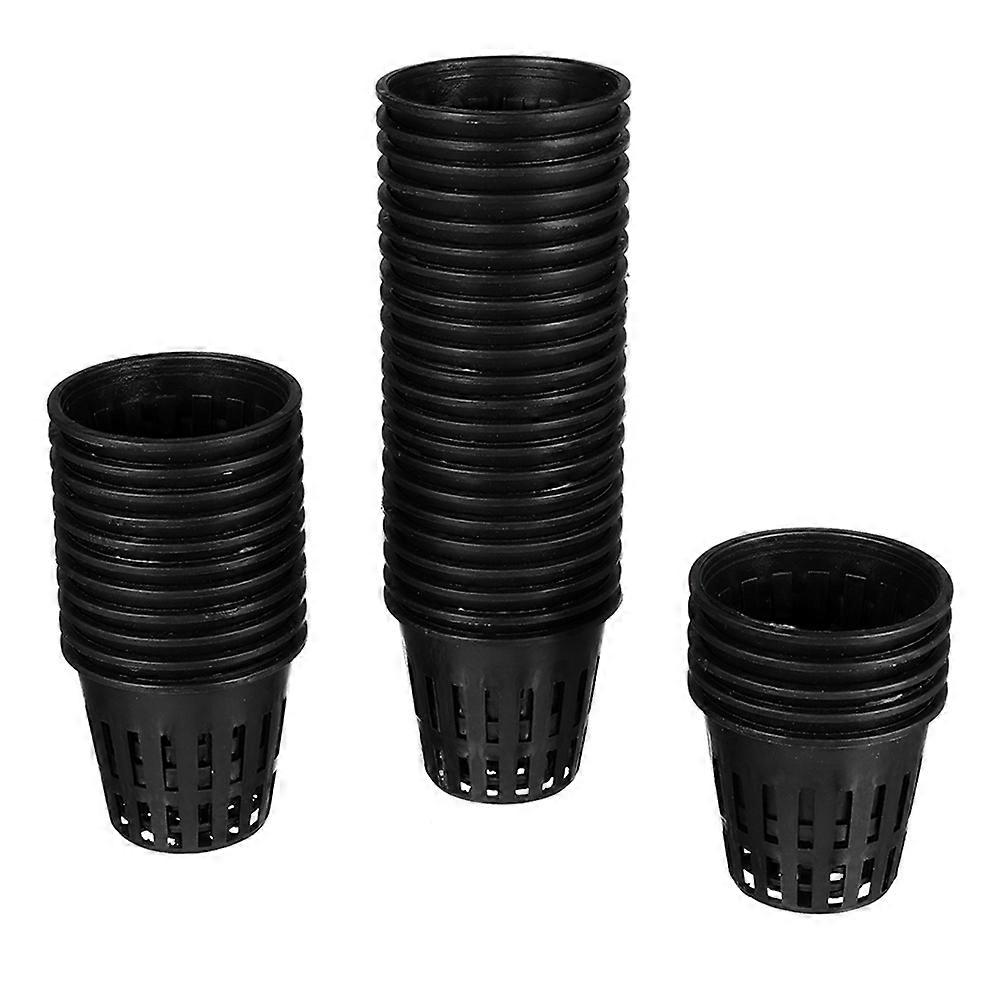 Hydroponic Net Pots Plastic Basket for Planting 100Pcs Black Mesh Cups