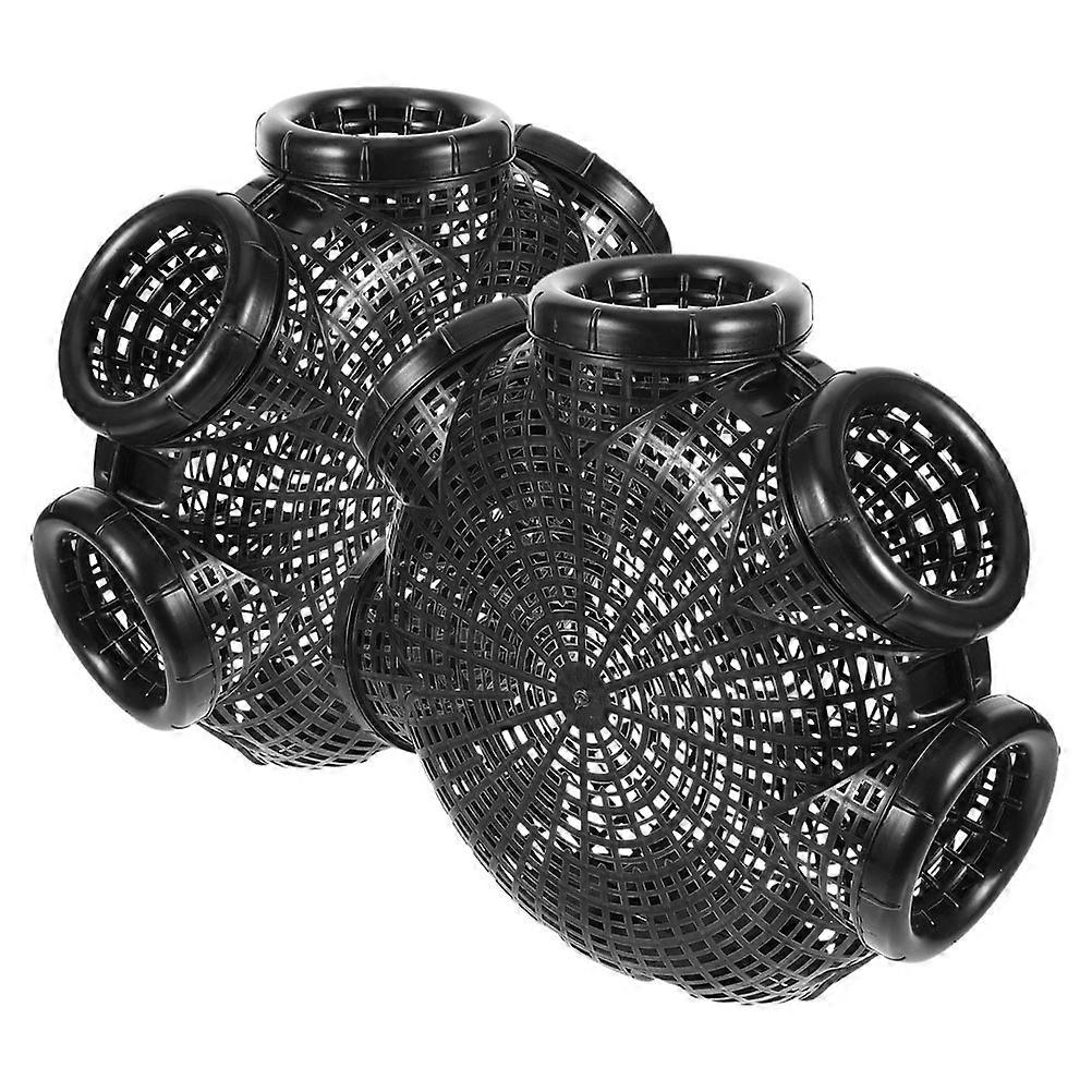 Portable Fishing Bait Cage in Black PP Material for Outdoor Fishing with Hollow Design and Lightweight Build 2 Pieces