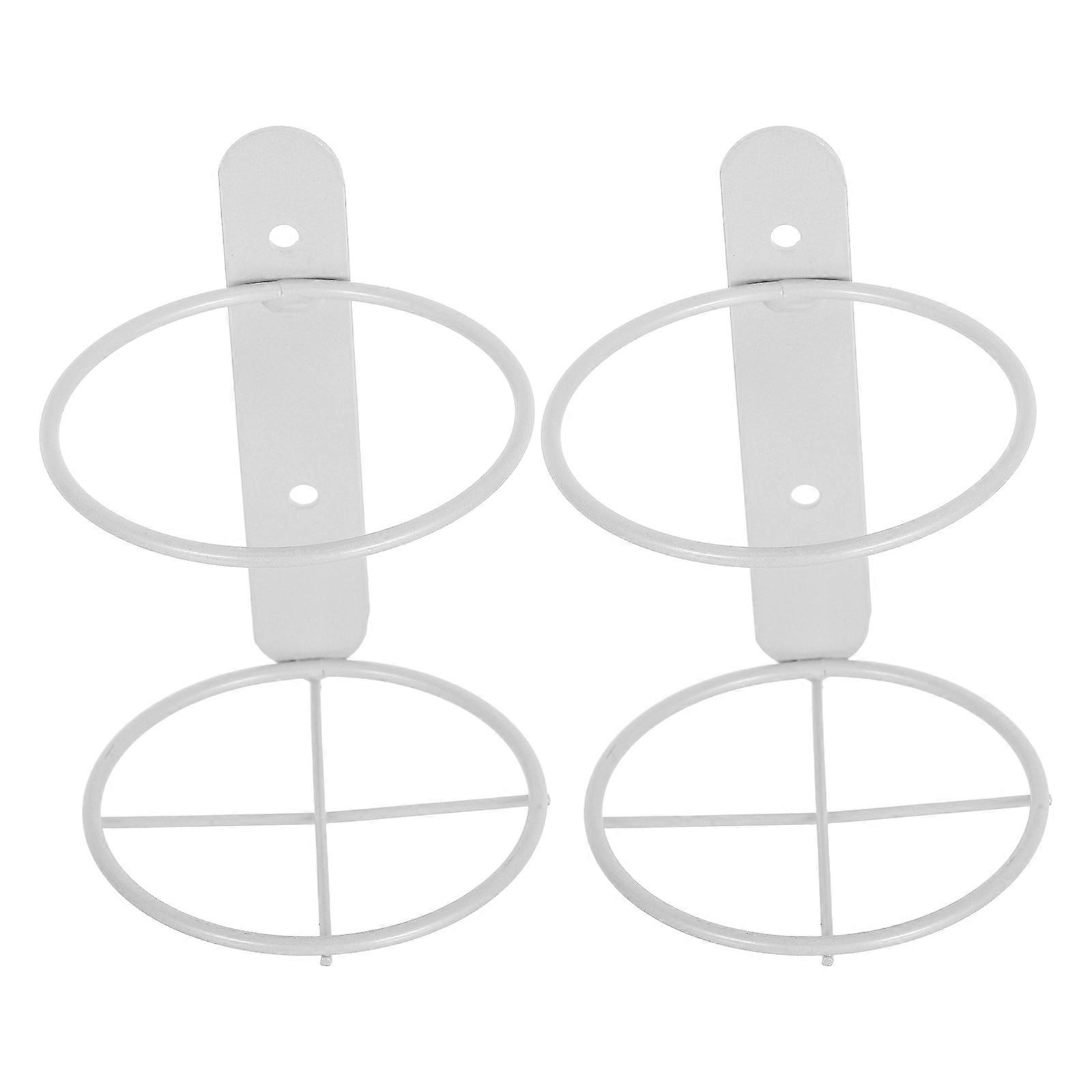 Wall Mounted Rack Organizer for Storage 2Pcs Metal Holder White