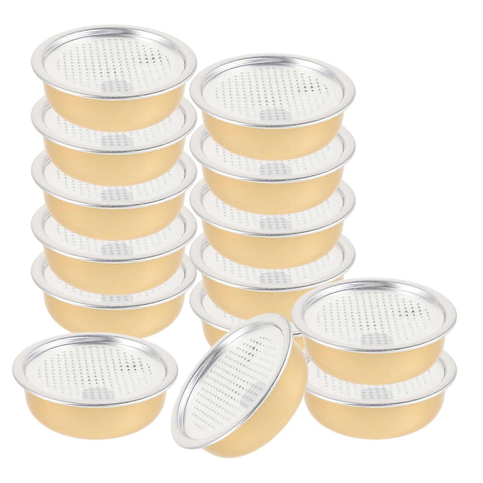 Small Containers 12Pcs Empty Food Cans Square Shape For Individuals Gold Material