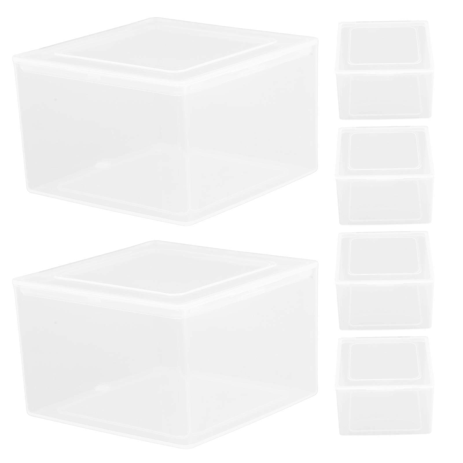Transparent Mini Storage Containers with Lids for Storage 6Pcs Small Clear Boxes