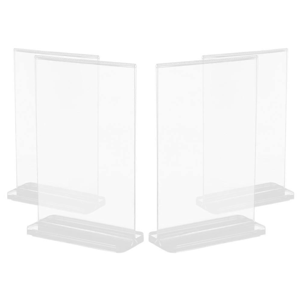 Acrylic Display Stands Clear Sign Display Holder for Tabletop Use 4Pcs Transparent