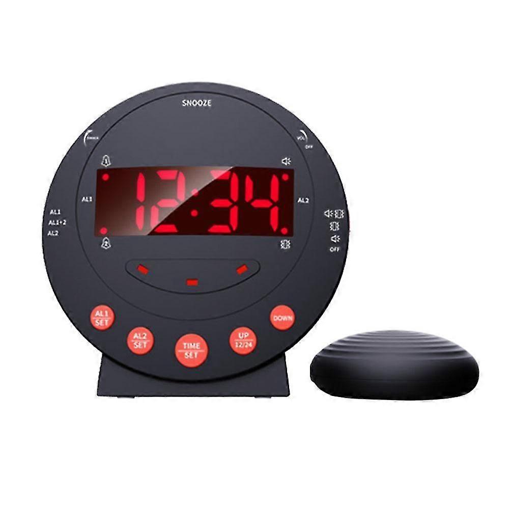 Loud Alarm Clock with Bed Shaker Vibrating Alarm Clock with Flash Light Brightness Adjustable