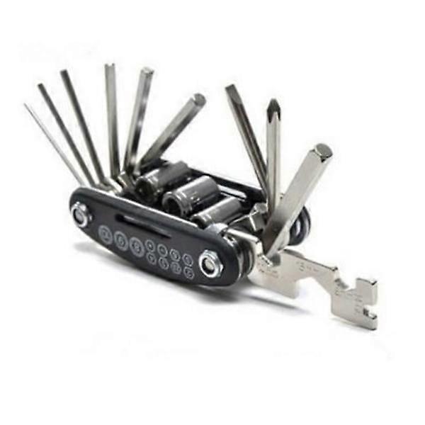 Multi-tool with 16 tools for Bicycle etc. Black one size