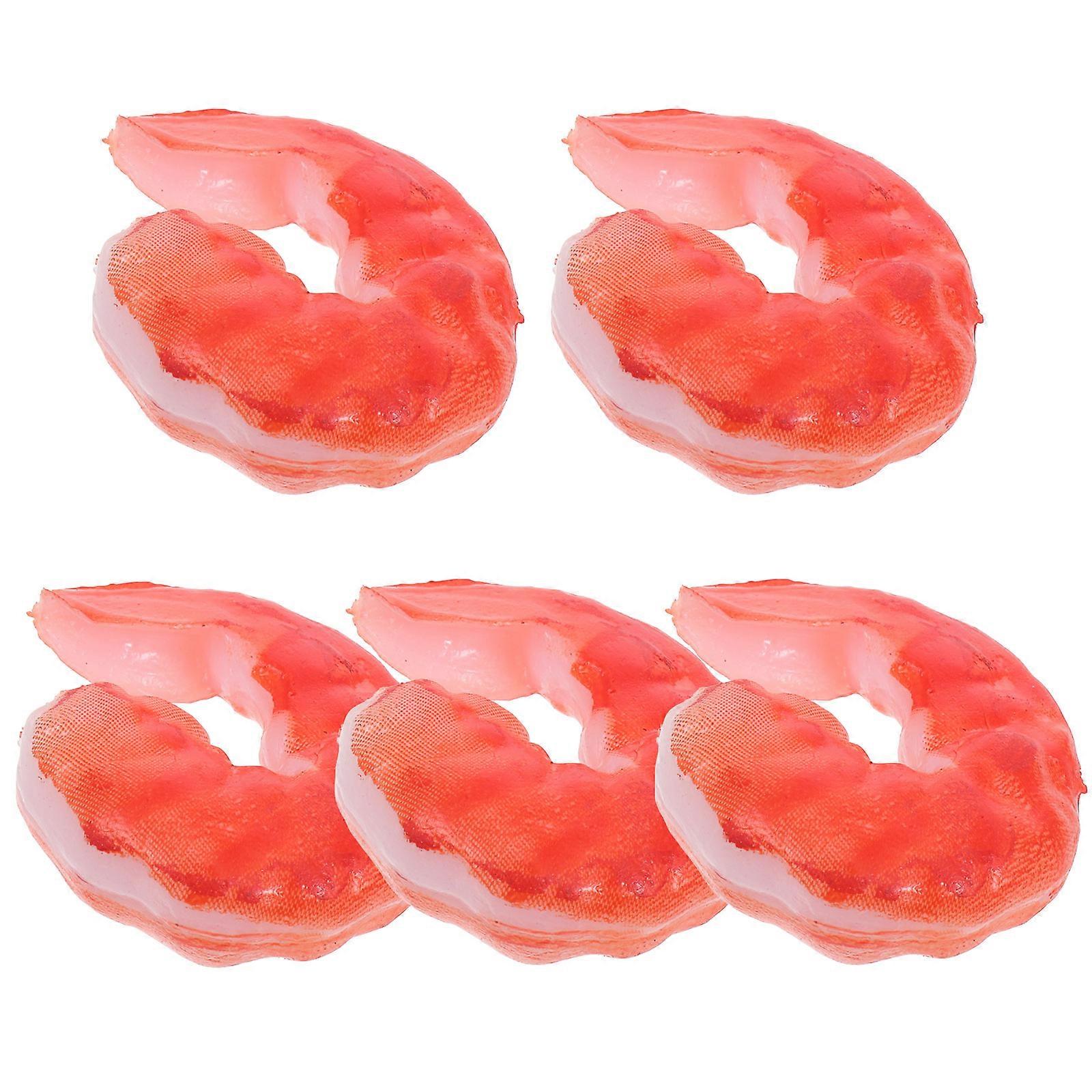 Plastic Shrimp Decor for Decoration 5Pcs Artificial Shrimp
