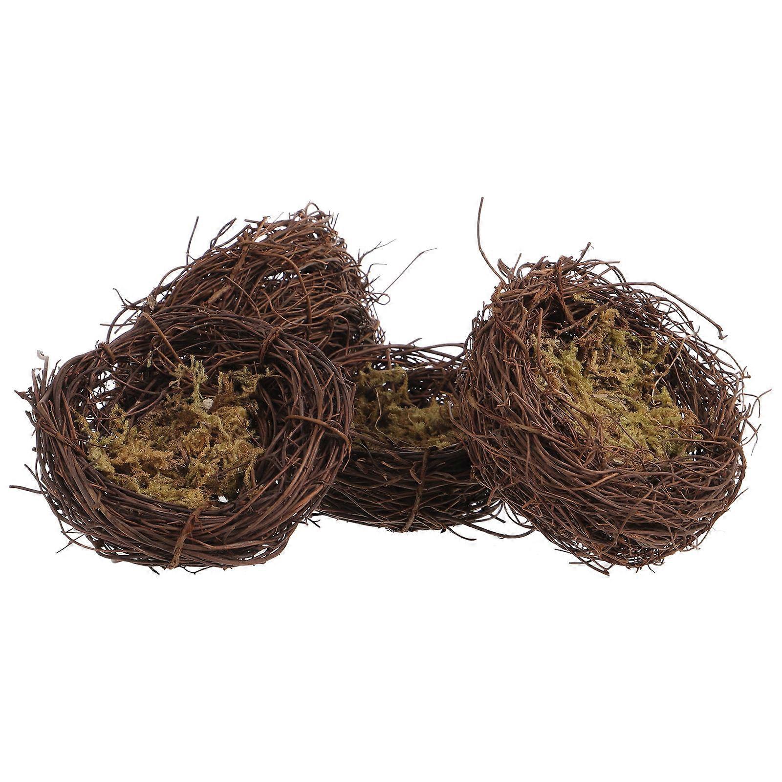 12Pcs Rustic Bird Nests Simulation Prop For Photography Party Decorations Small Item Storage