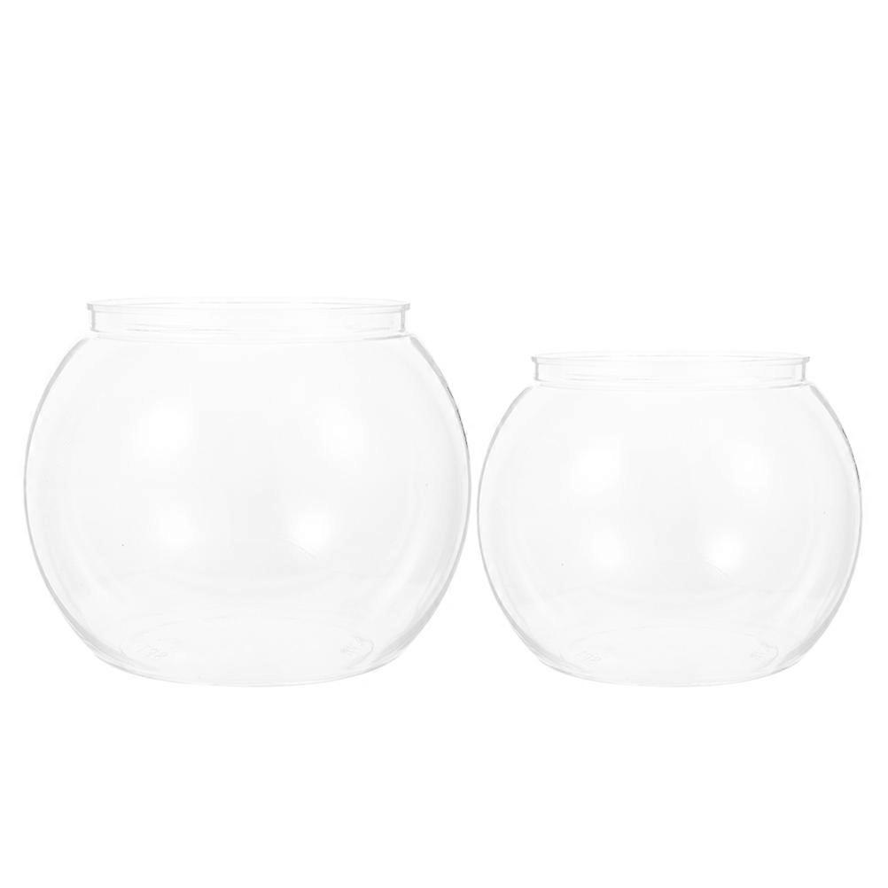 2pcs Unbreakable Transparent Desktop Fish Tank Globe