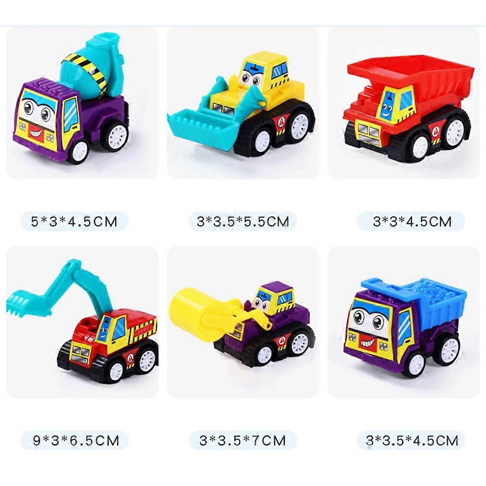 Early Educational Toy Friction Powered Engineering Vehicle Toy 6Pcs Pack