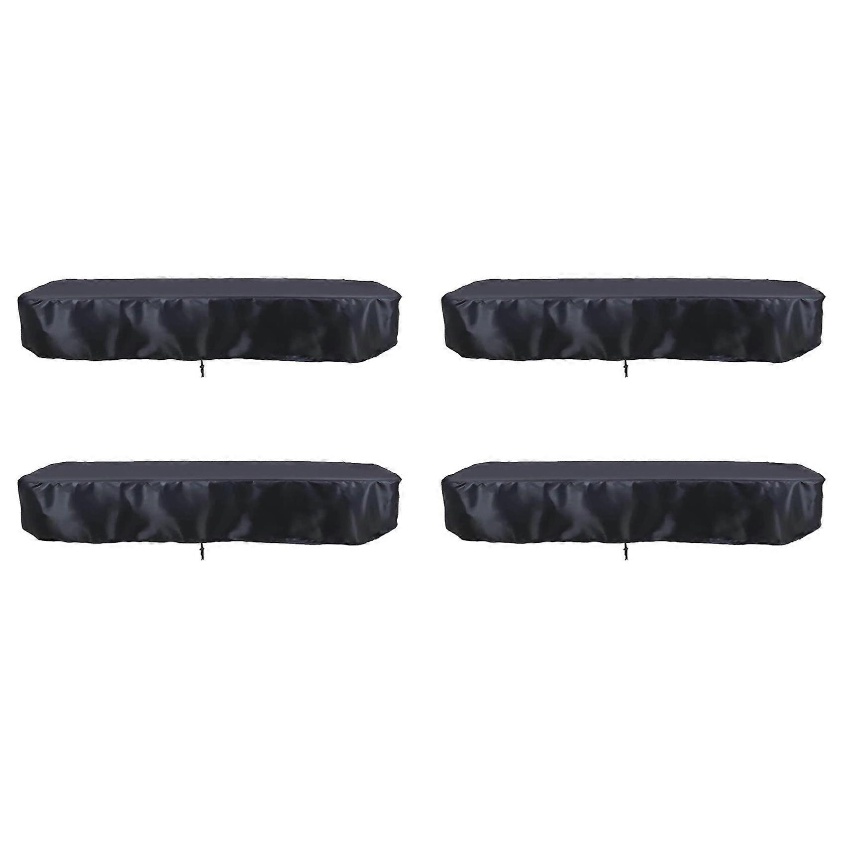 4pcs 8Ft Billiard Pool Table Cover with Drawstring Durable Waterproof Table Cover for Rectangle Table, Black