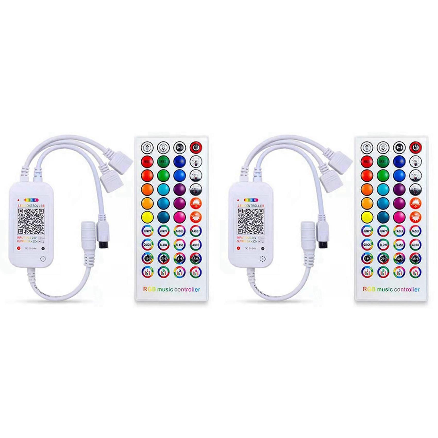 2X DC5-24V Bluetooth LED Controller+40 Keys Remote Control APP Control and Music Sync RGB IR RF for 5050 RGB LED Light