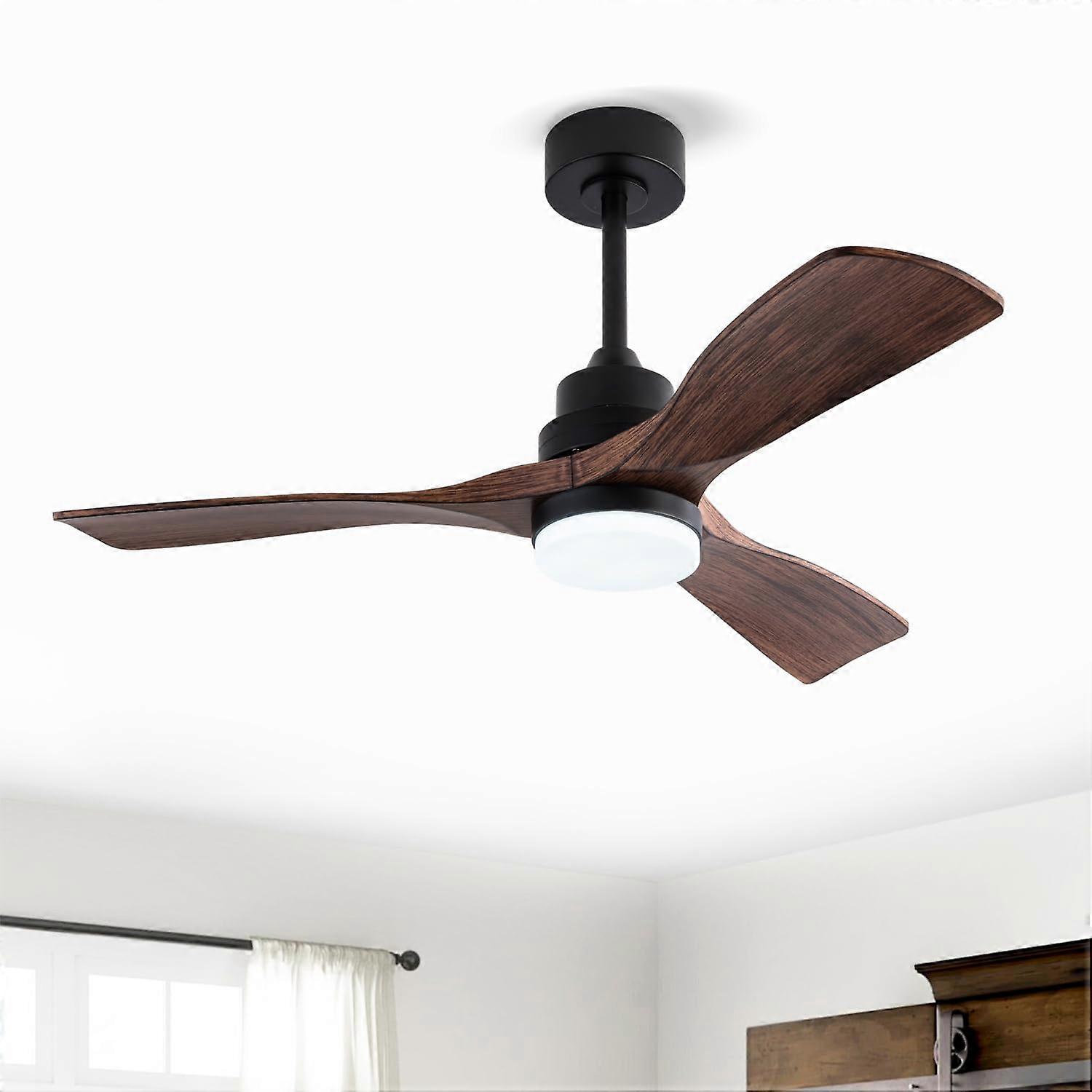 42 Inch Modern Ceiling Fan with Light and Remote, Black LED, Reversible Quiet Motor for Indoor Patio