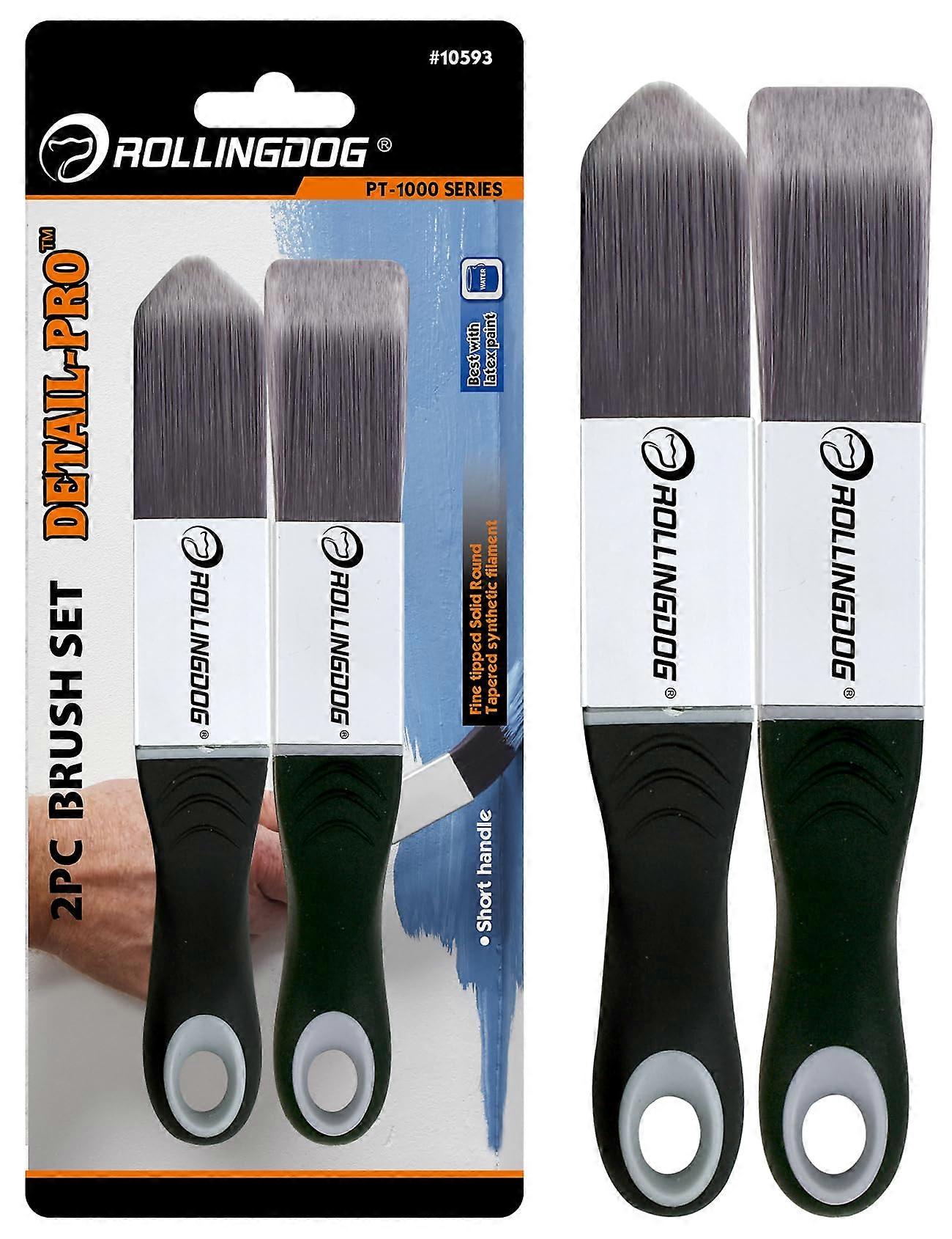 Paint Trim Brush Set with Precision Edge Painting, Comfort Grip, Square and Triangular Brushes for Corners