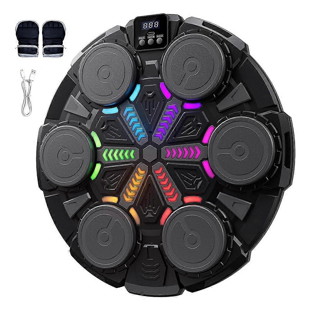 Music Boxing Machine for Kid/Adults, Music Punching Machine with Rhythm Light, Bluetooth Boxing Equipment with Glove
