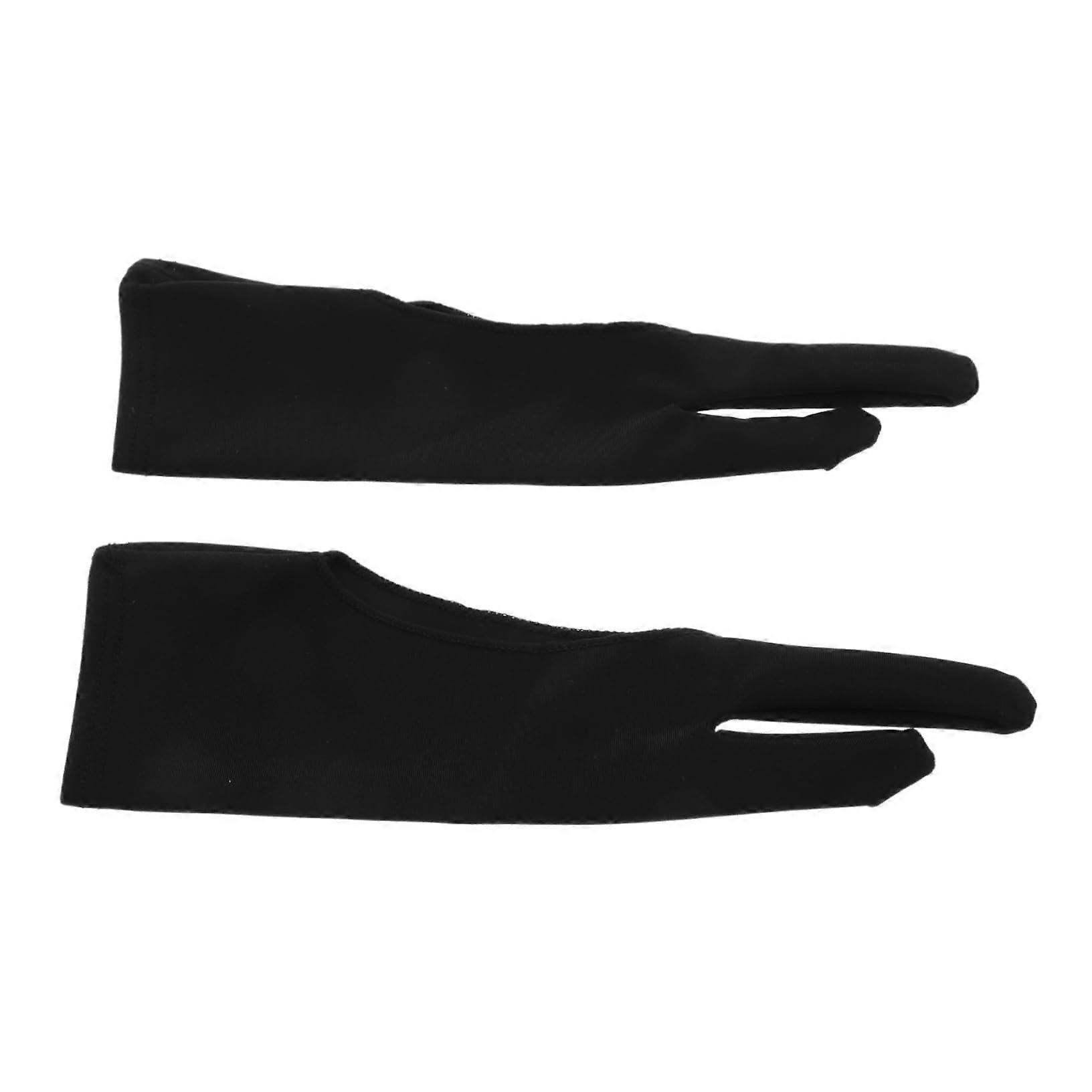 4Pcs Two Finger Drawing Tablet Glove for Artists Smudge Prevention Smooth Glide Breathable Fabric