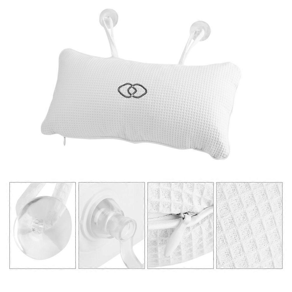 Bath Pillow with Suction Cups for Ergonomic Neck Support and Comfortable Soaking