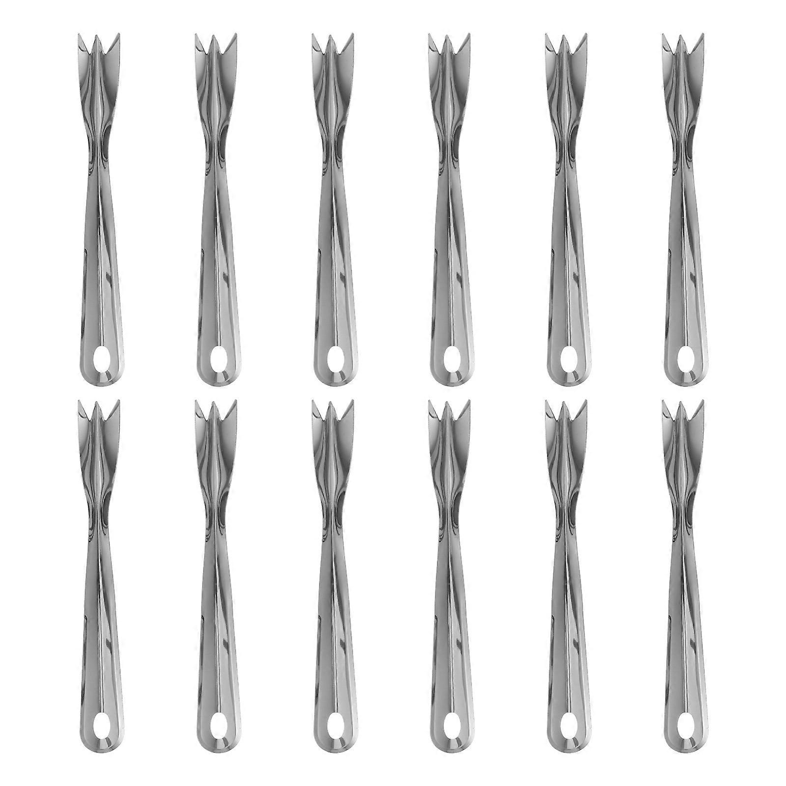 Pineapple Fruit Cutter Fork Stainless Steel for Kitchen Use 12Pcs