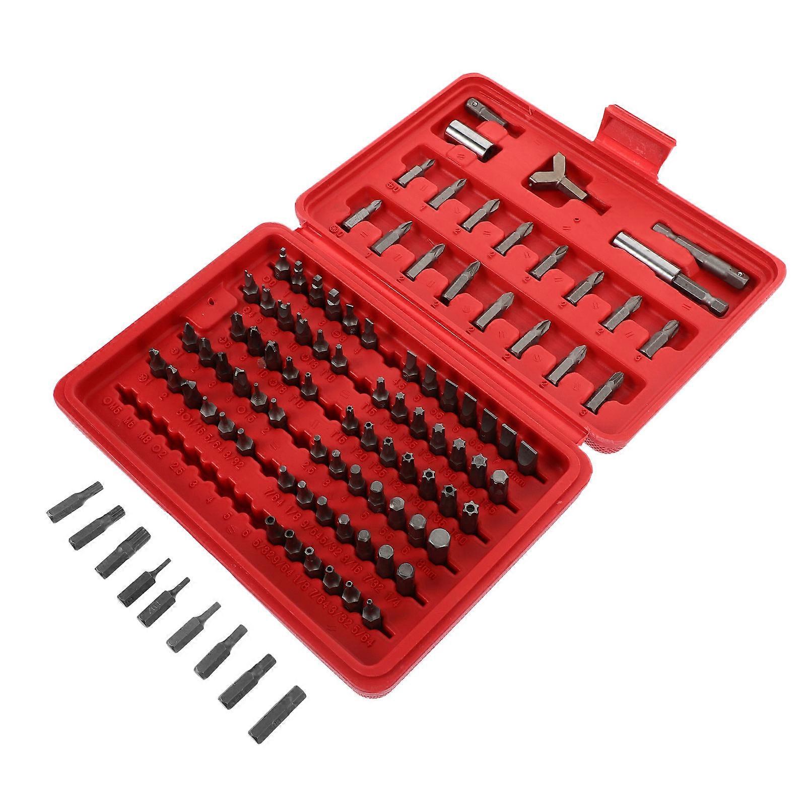 Precision Screwdriver Tools for Repair Tool Kit 100Pcs Security Bit Set Red