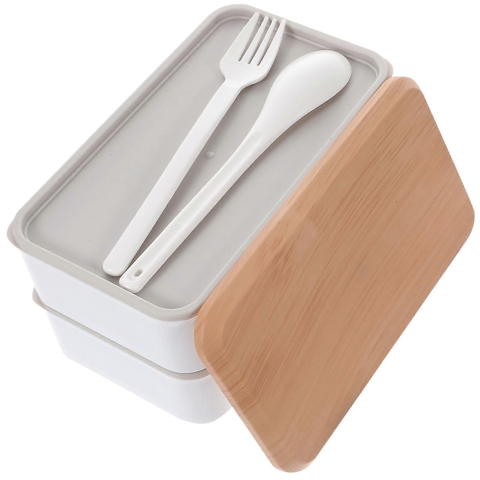 Portable Lunch Box Double-Layer for Food Storage Leakproof Carrier