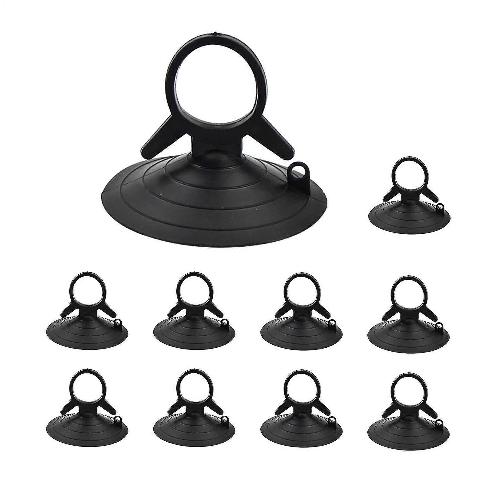 Car Suction Cup Windshield Mount with Secure Grip, Reusable SpaceSaving Hooks, 10pcs Black