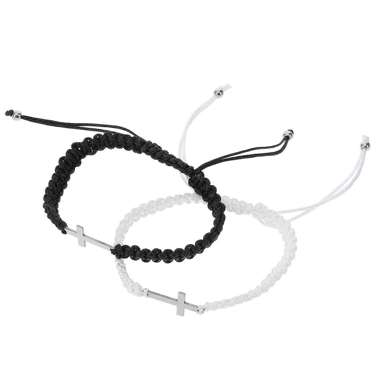 Cross Bracelet Braided Bracelet Wrist 6Pcs Set