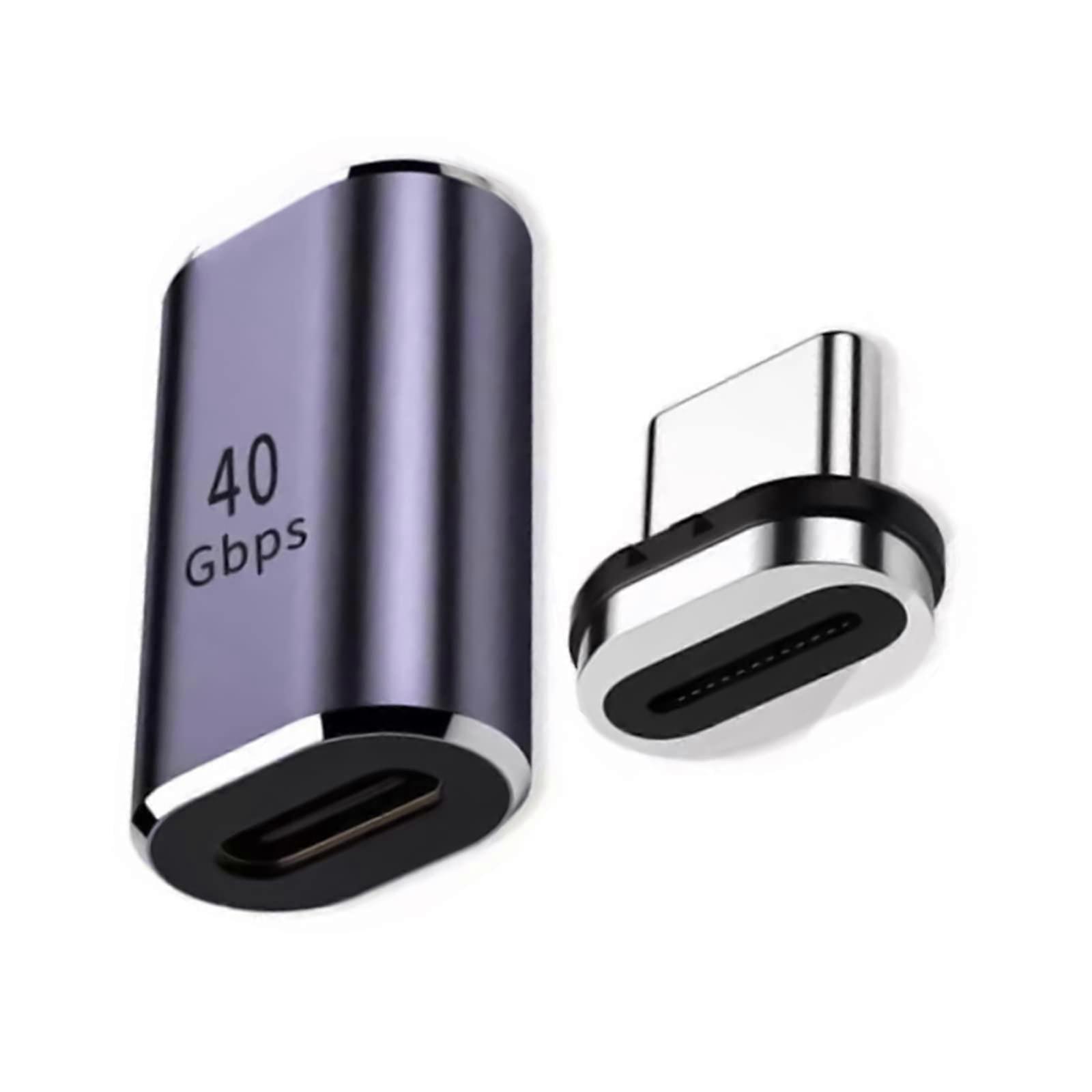USB Type C Magnetic Adapter 100W Fast Charging and 40Gbps Data Transfer Converter Straight